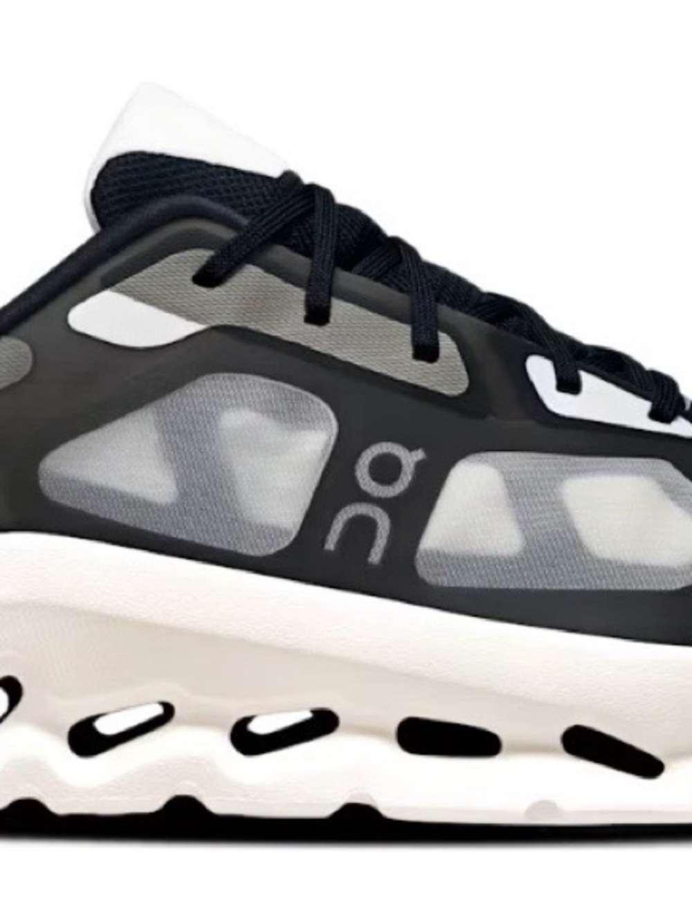 On Running Men’s Lightweight Athletic Sneakers - Black/White - Picture 1 of 8